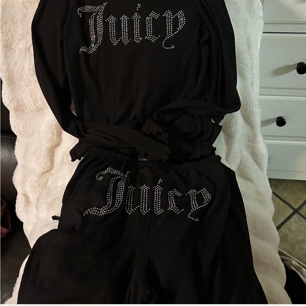 Brand New Size Small Juicy Couture Black Rhinestone Pjs!!